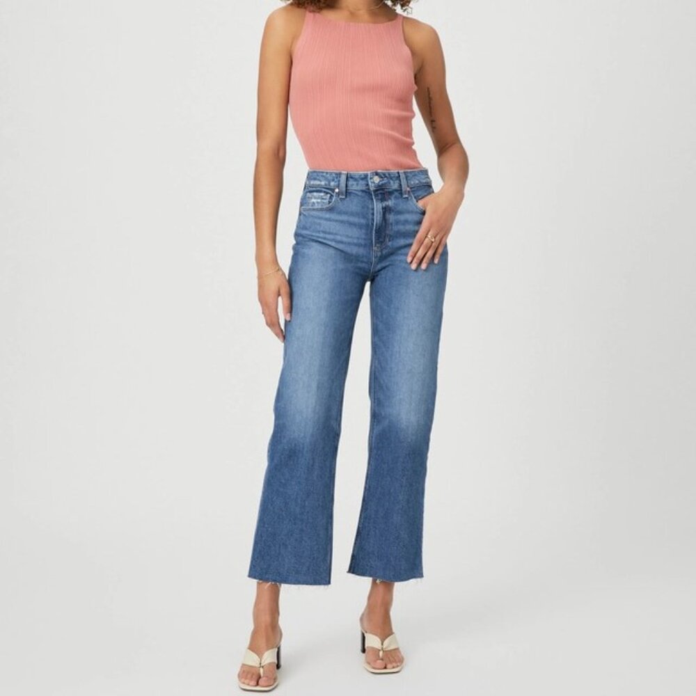 PAIGE Leenah Ankle Jeans, wide leg, raw hem